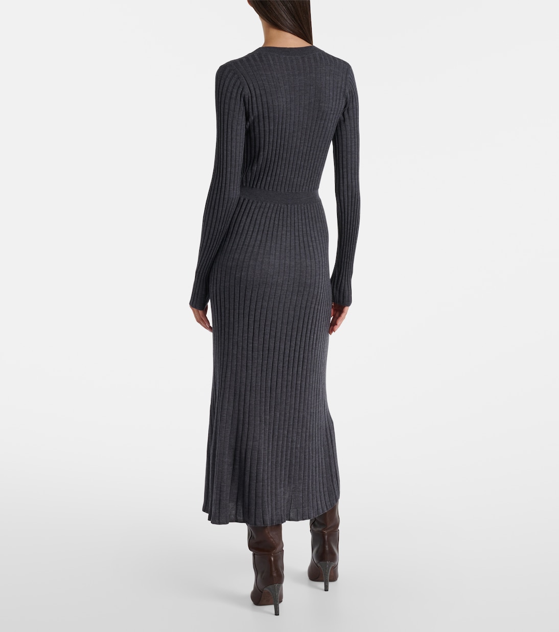 Ribbed-knit virgin wool sweater dress | Brunello Cucinelli
