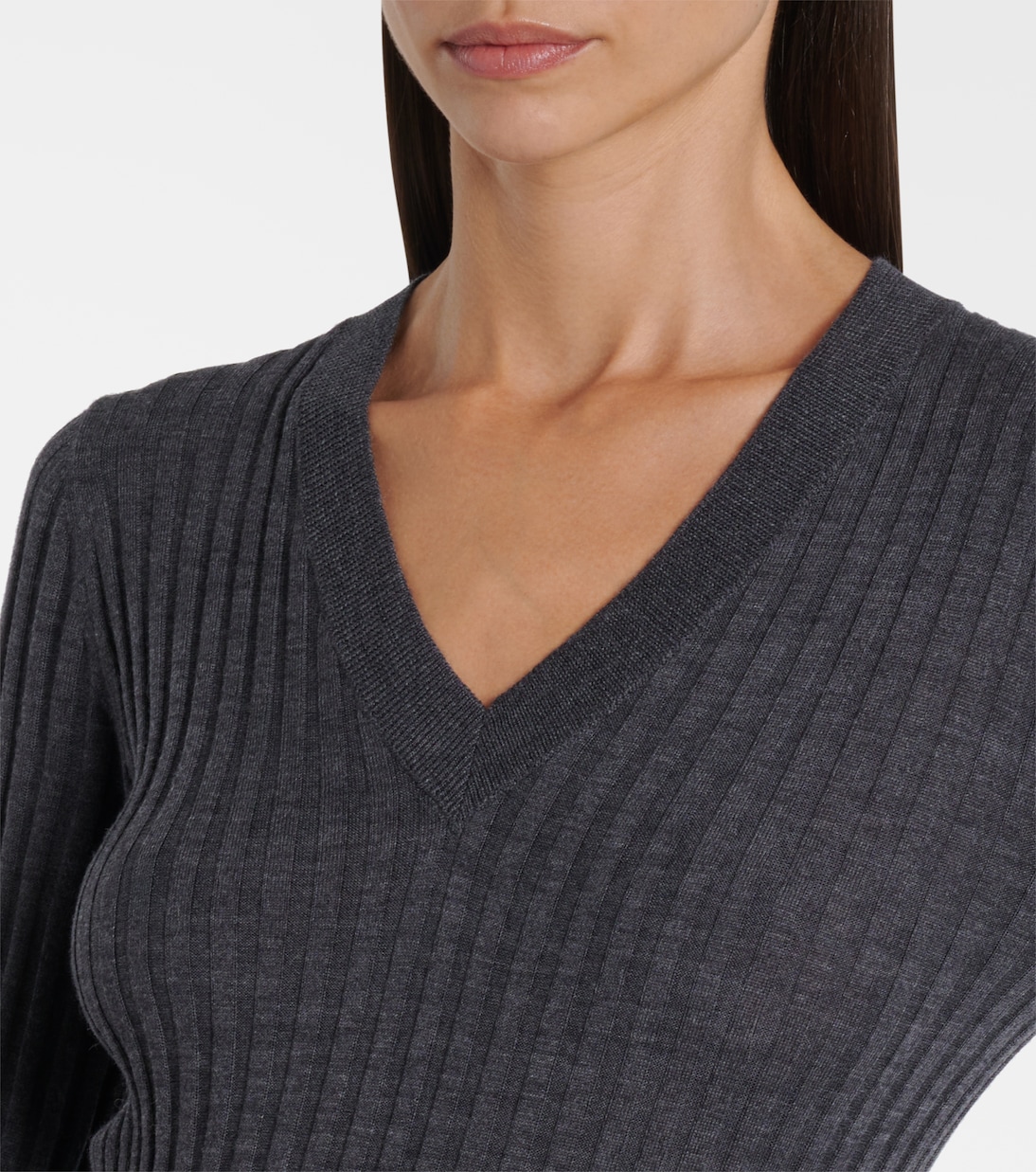 Ribbed-knit virgin wool sweater dress | Brunello Cucinelli