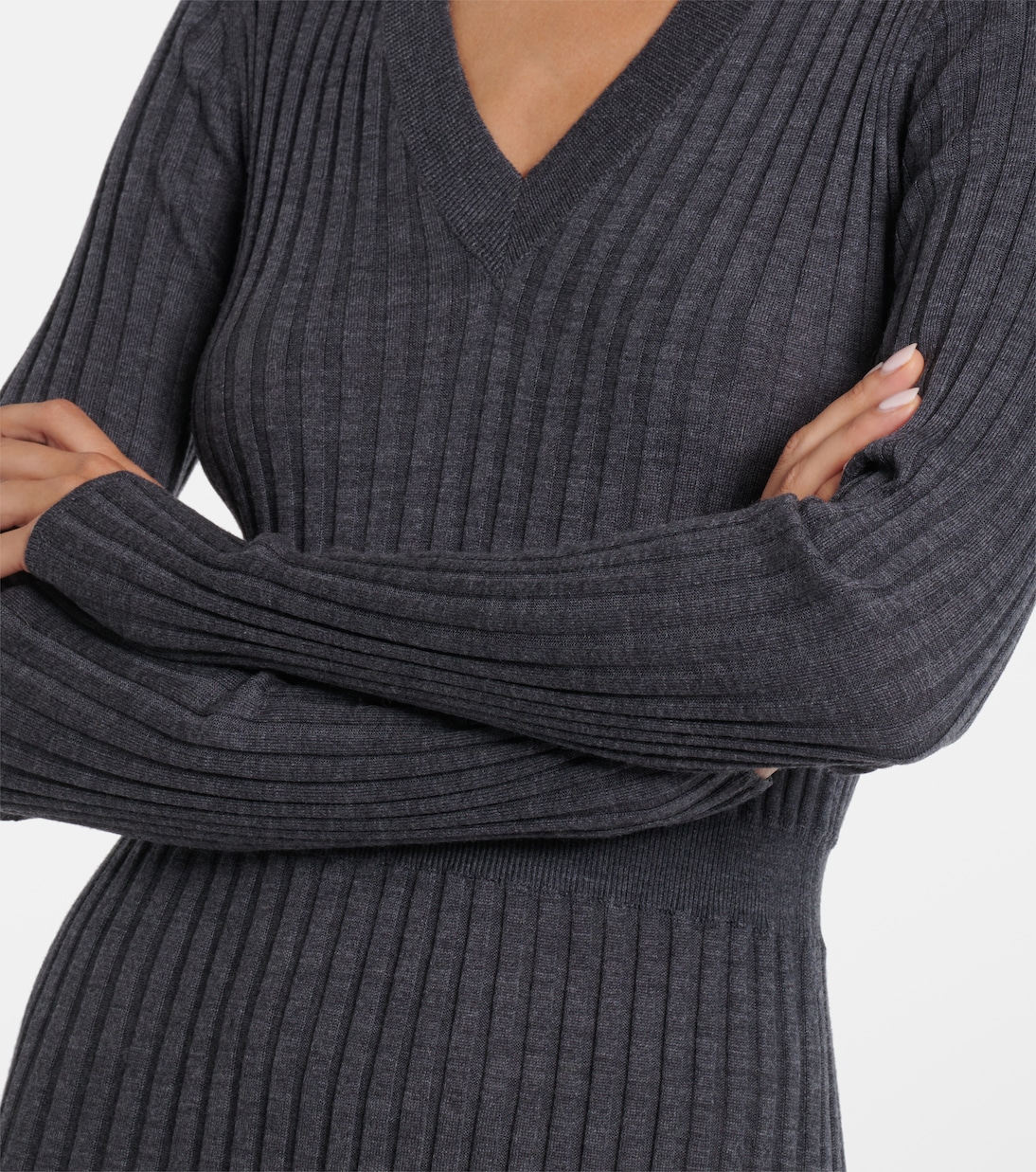 Ribbed-knit virgin wool sweater dress | Brunello Cucinelli