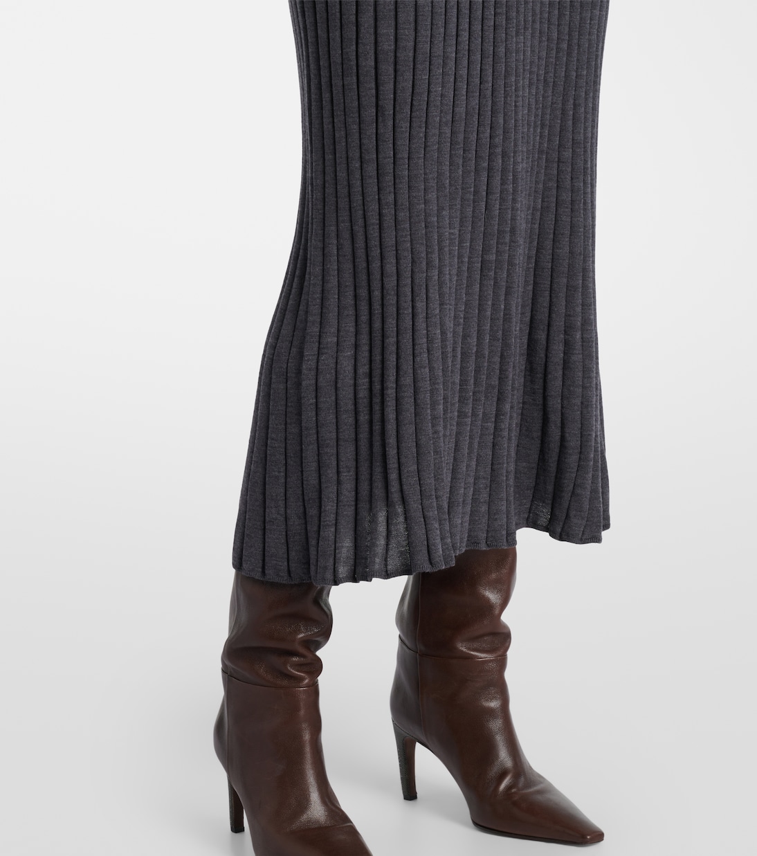 Ribbed-knit virgin wool sweater dress | Brunello Cucinelli