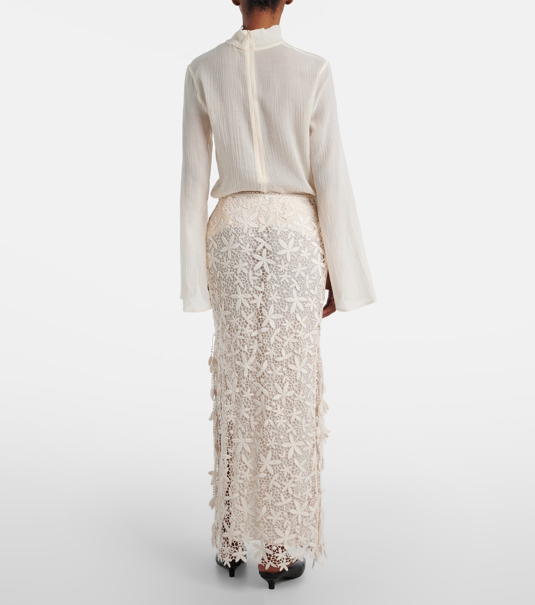 Low-Rise-Maxirock aus Spitze | Toteme