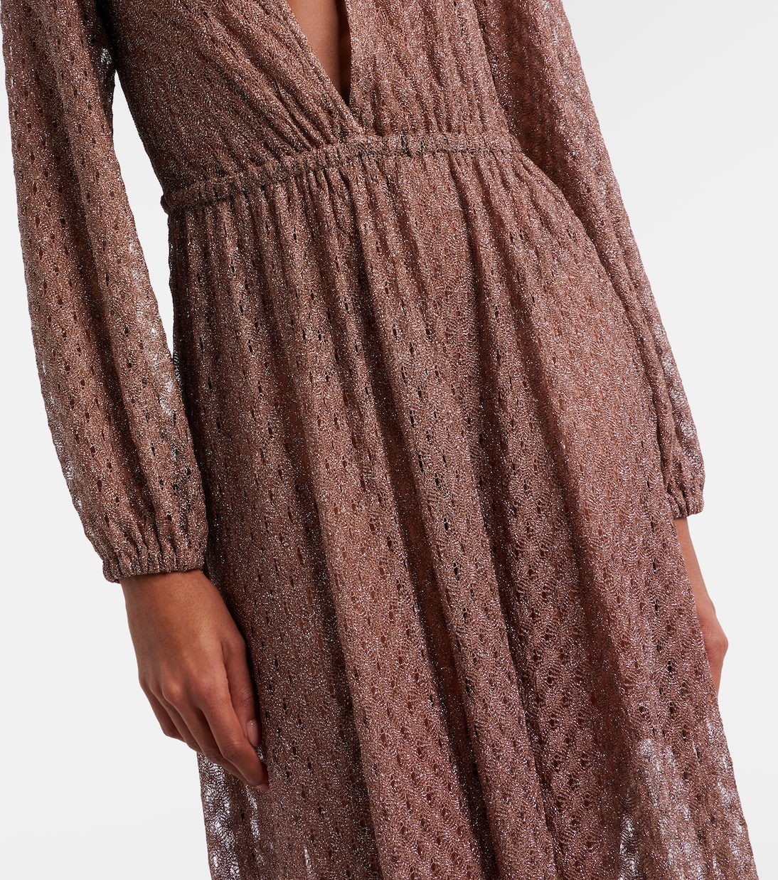 Open-knit lamé maxi dress | Missoni