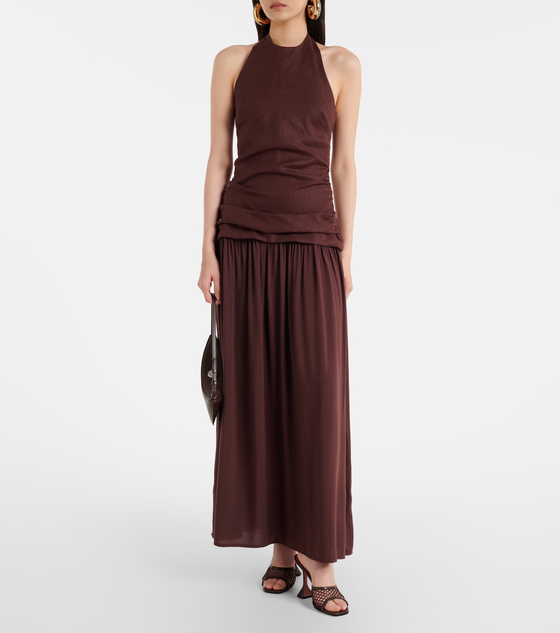 Abito lungo Tali in lino con scollo all’americana | Faithfull