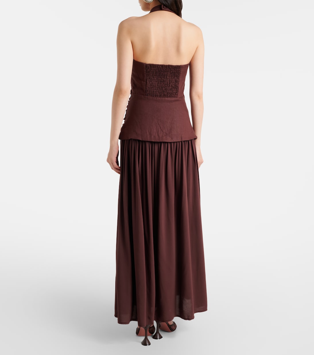 Abito lungo Tali in lino con scollo all’americana | Faithfull