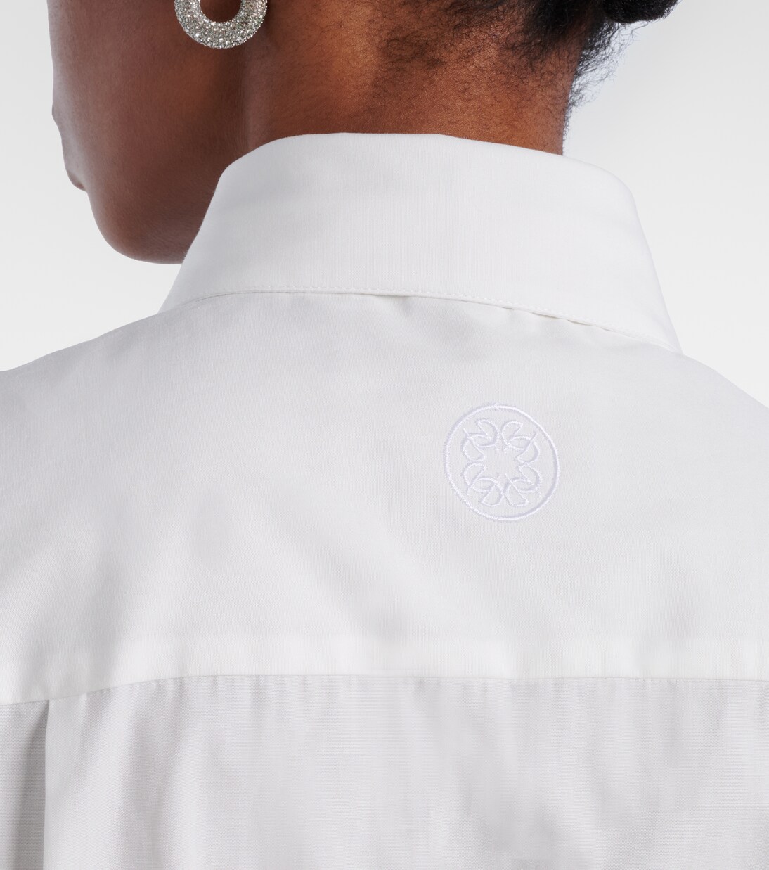 Tie-neck cotton and silk-blend blouse | Elie Saab