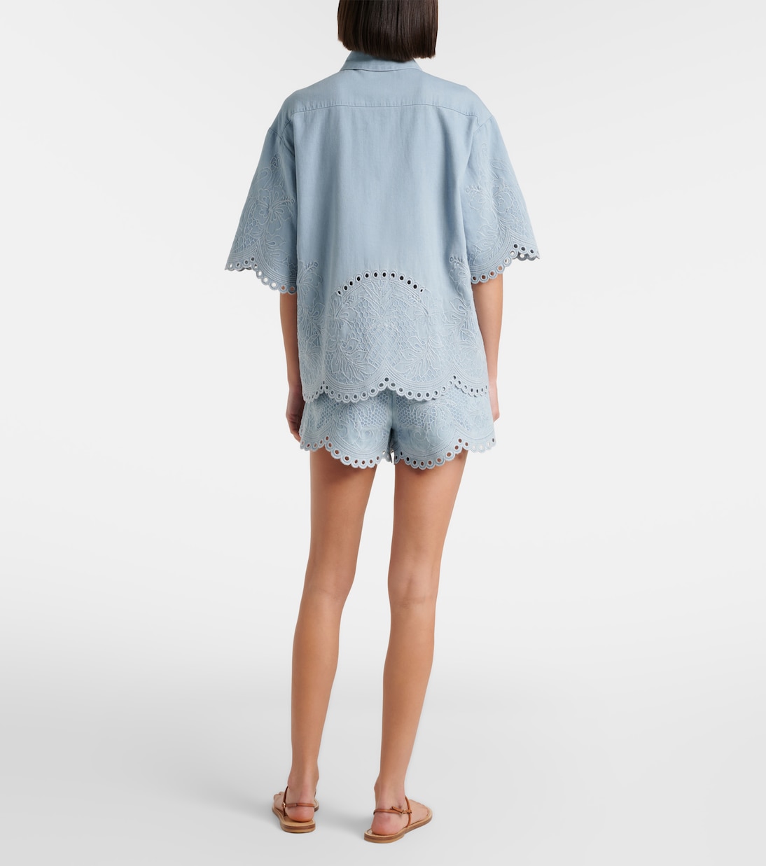 Short brodé Daylight en coton à fleurs | Zimmermann