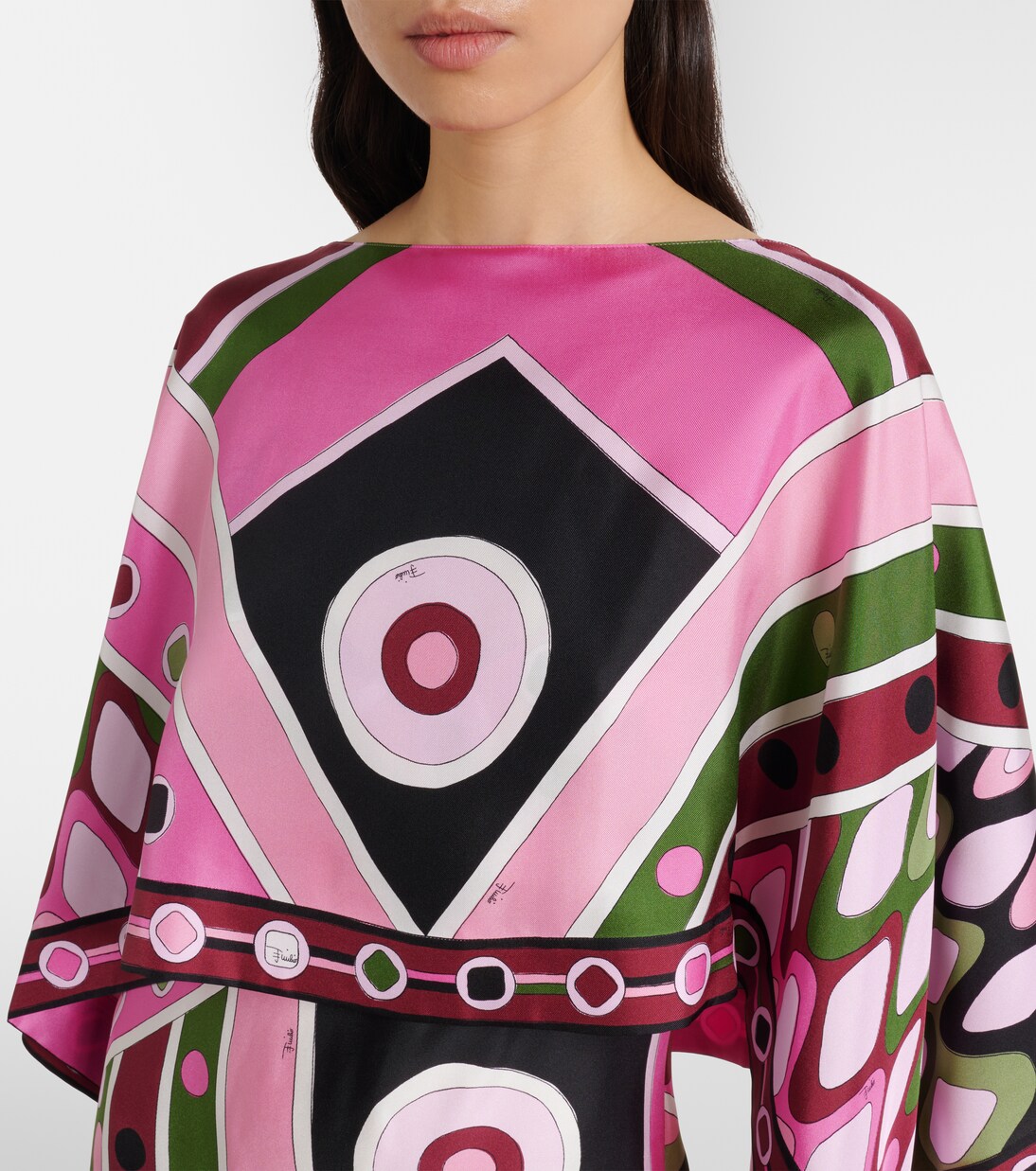 Vivara layered silk satin maxi dress | Pucci