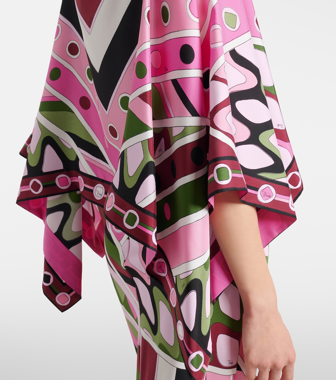 Vivara layered silk satin maxi dress | Pucci