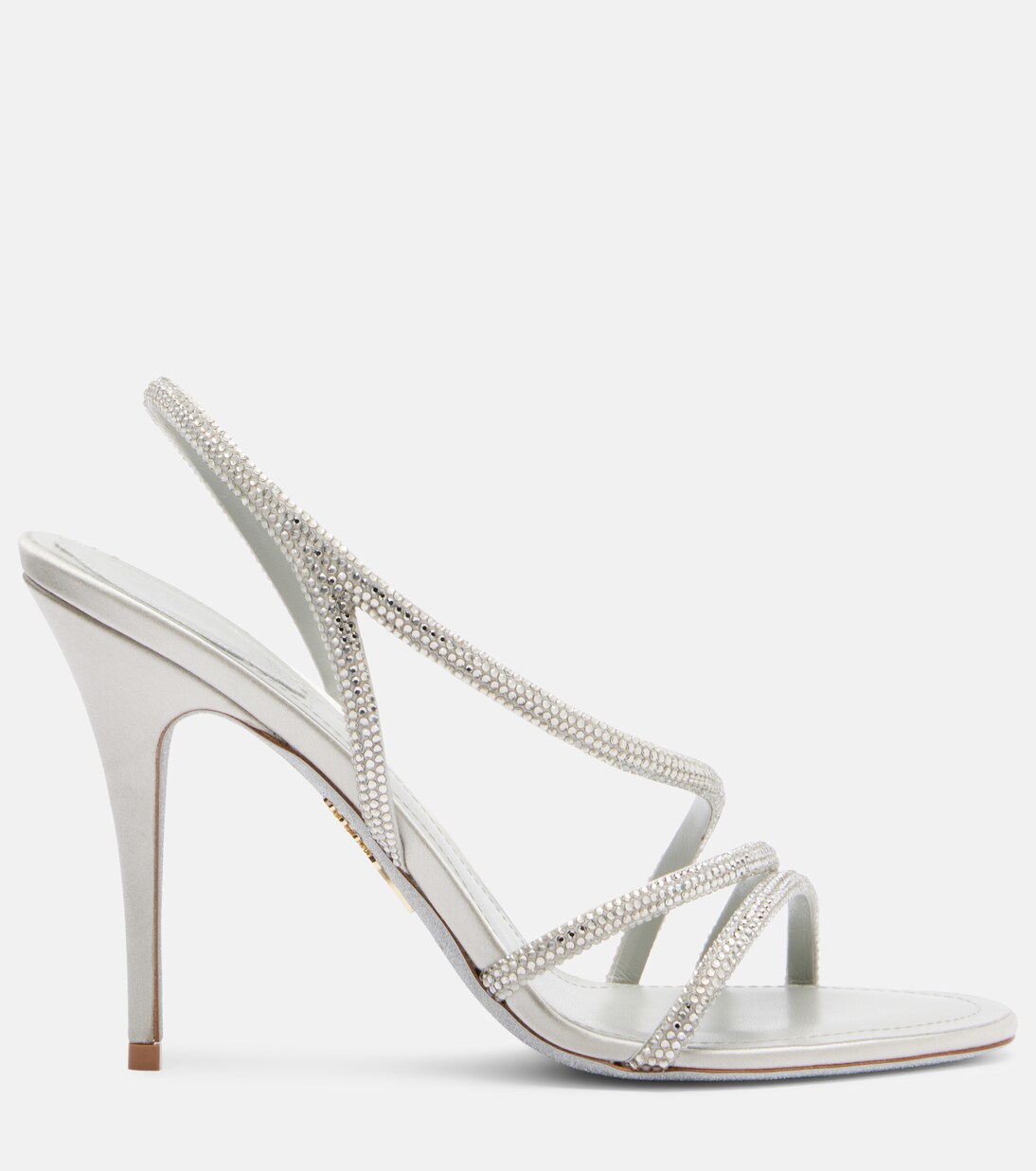 Sandalias de satén con cristales | Rene Caovilla
