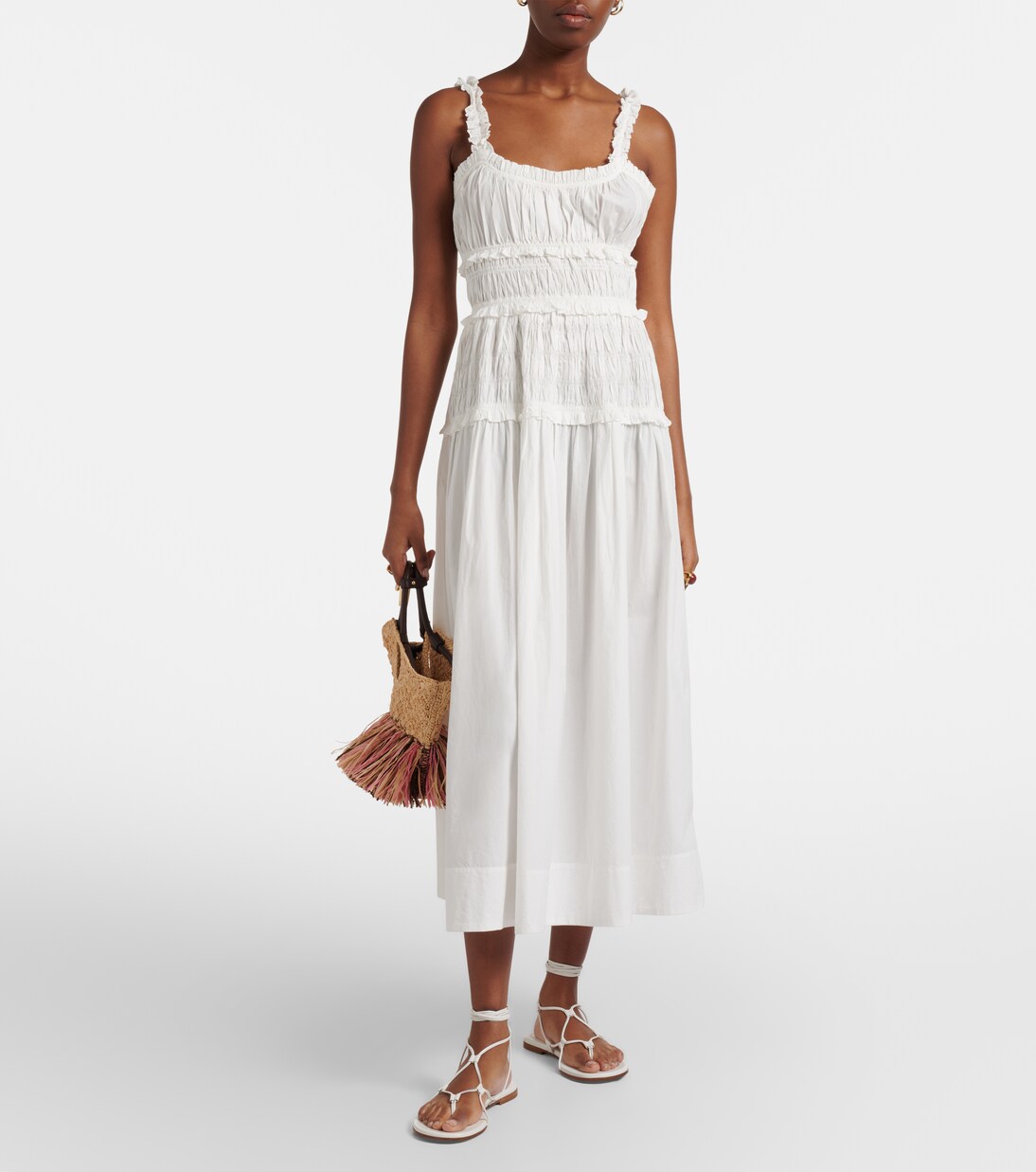 Marianne ruffled cotton poplin midi dress | Dôen