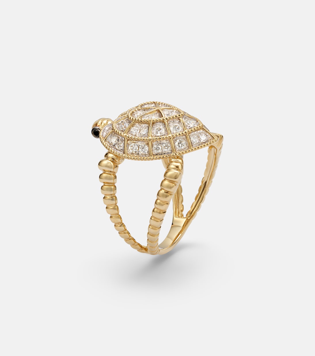 Tortue Coeur 9kt gold ring with diamonds | Yvonne Léon