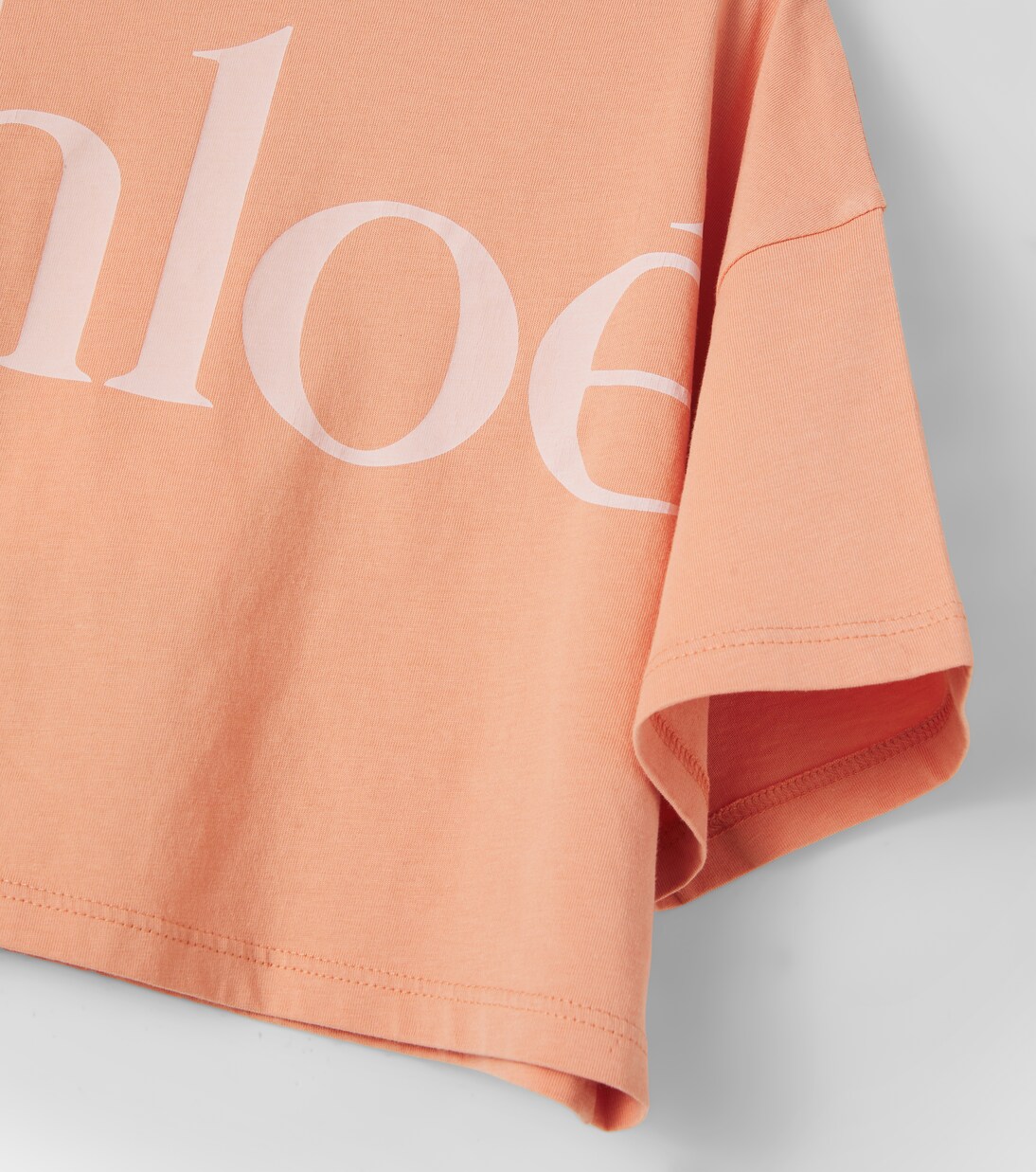 Logo cropped cotton jersey T-shirt | Chloé Kids