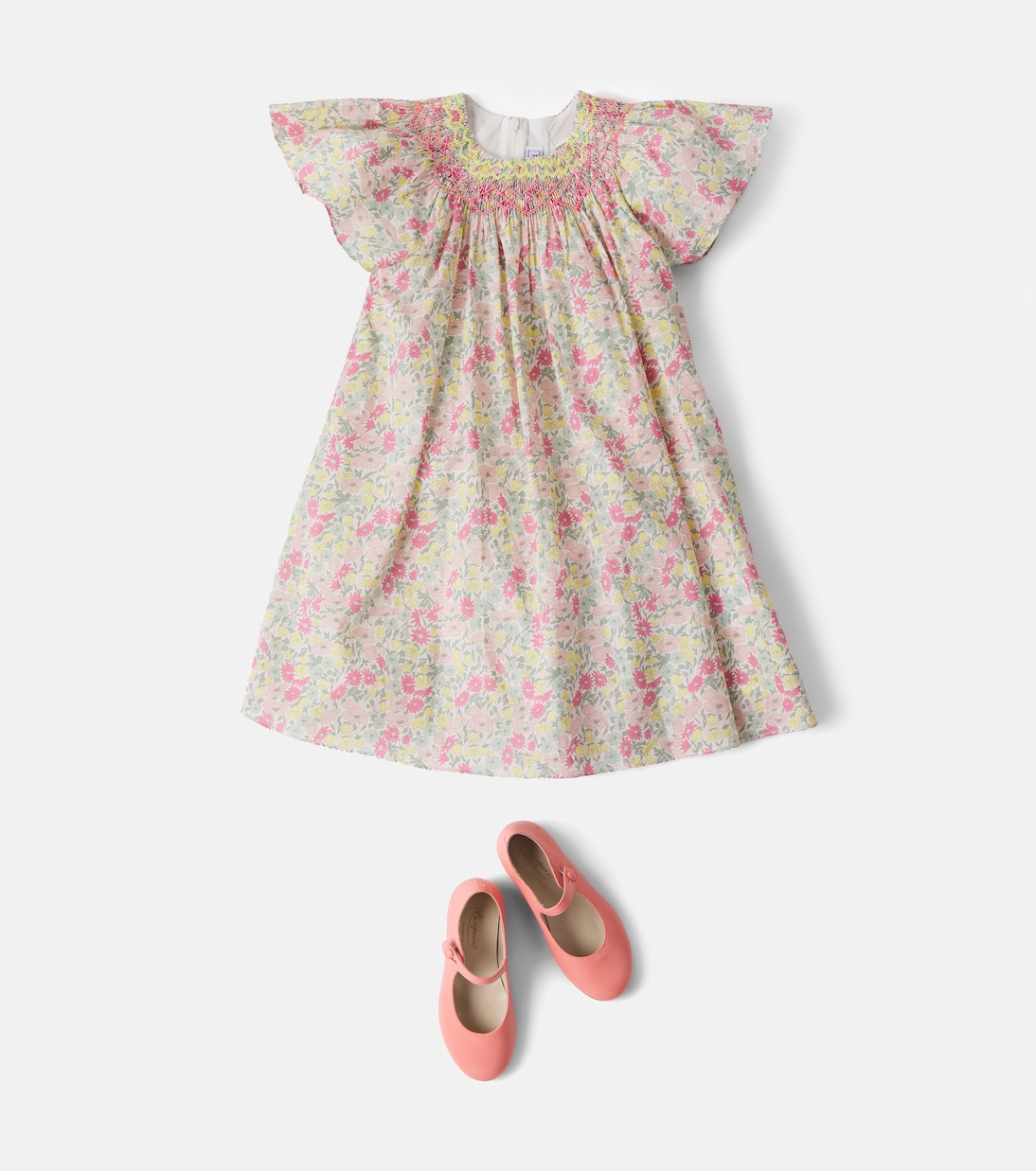 Floral smocked cotton dress | Tartine et Chocolat
