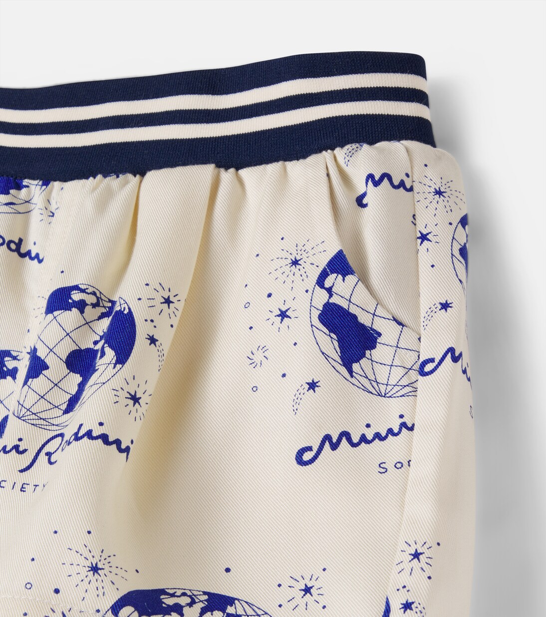 Society printed wide-leg pants | Mini Rodini