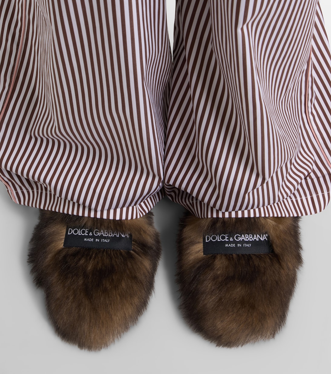 Slippers aus Shearling und Veloursleder  | Dolce&Gabbana