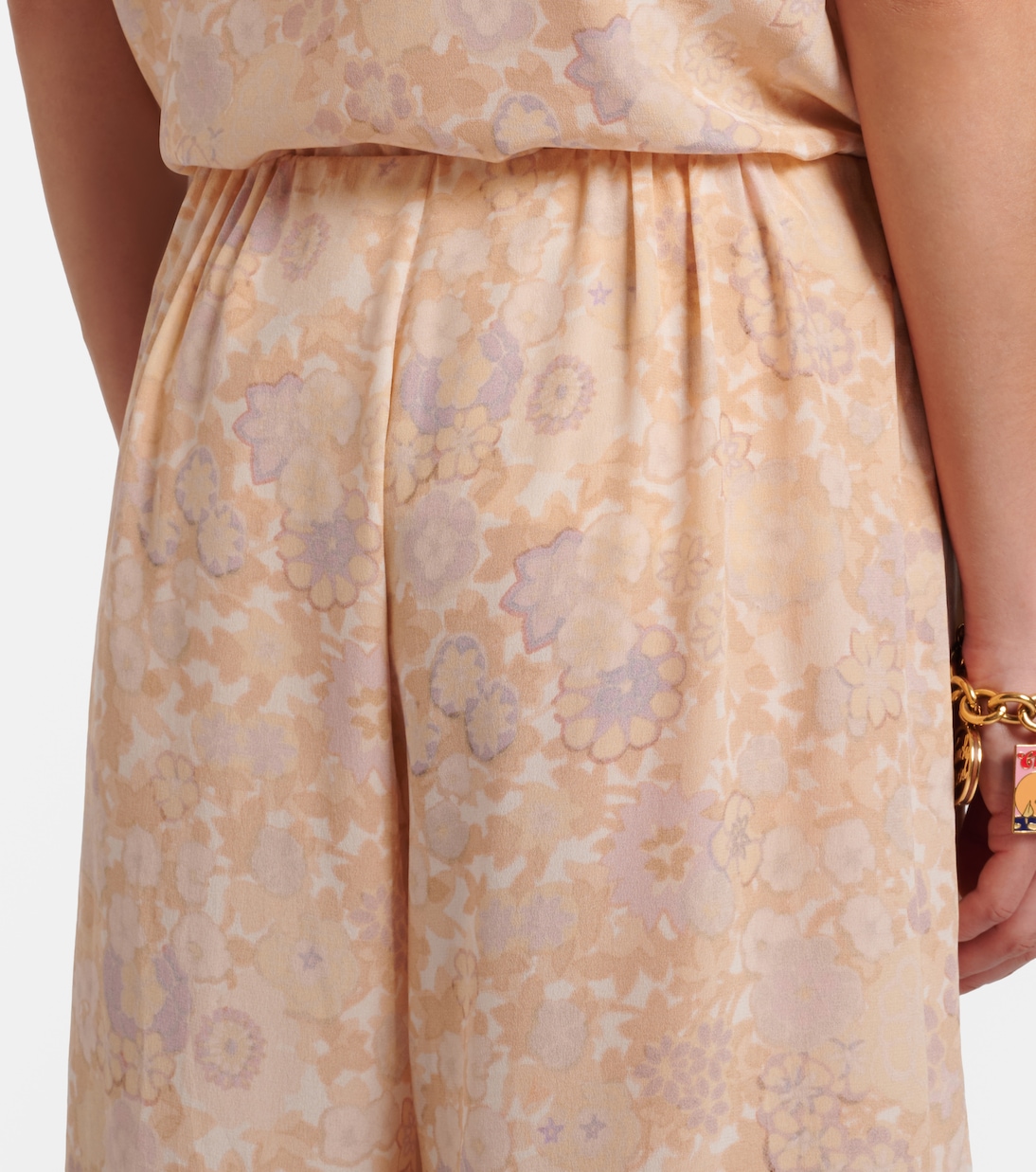 Floral ruffled silk wide-leg pants | Chloé