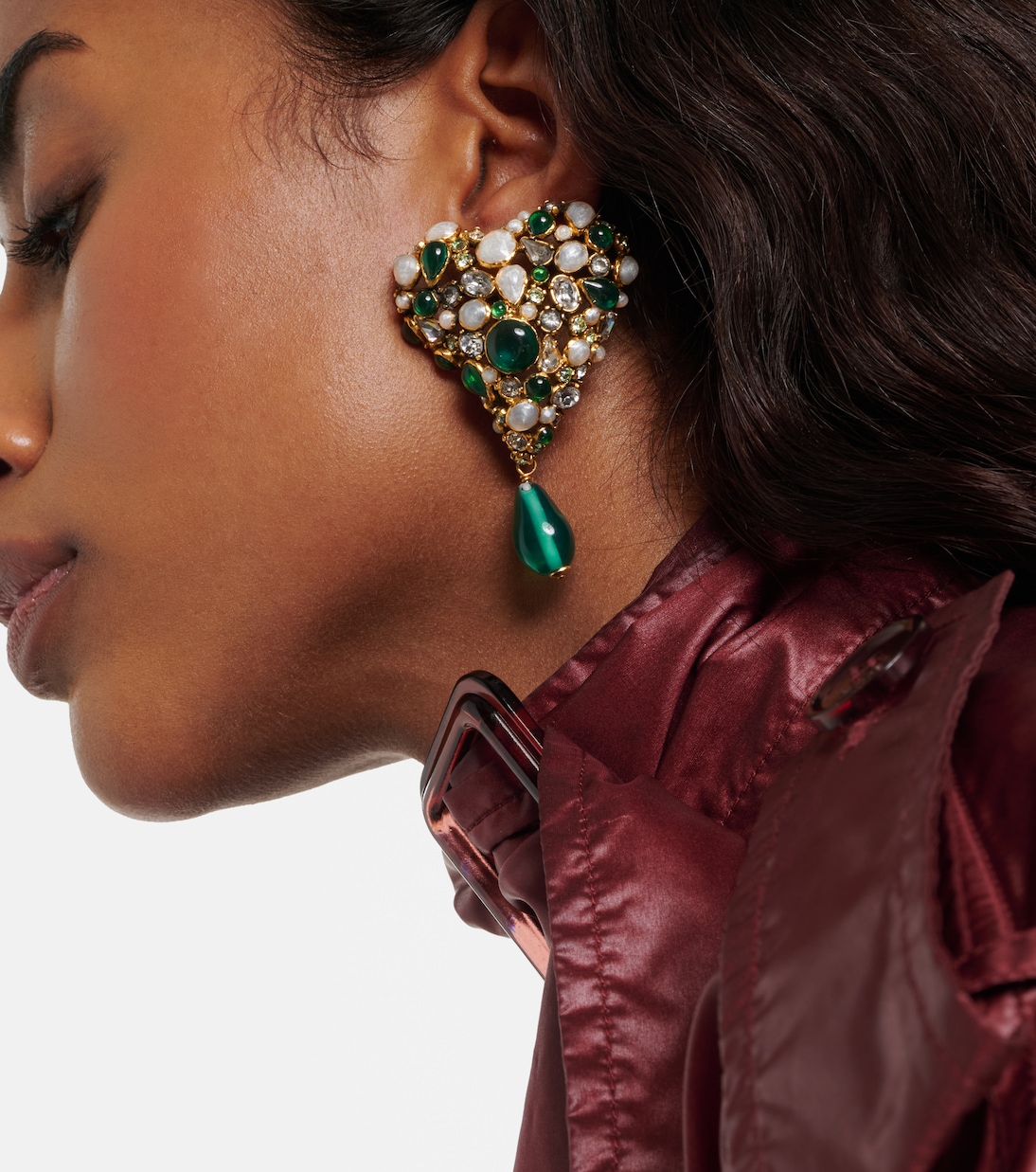 Embellished clip-on earrings | Saint Laurent