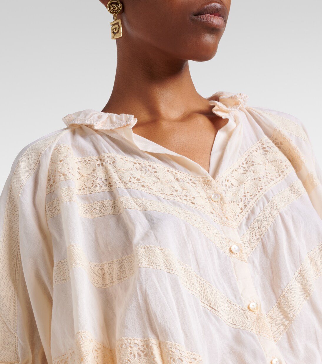 Abito chemisier in cotone con ricamo | Juliet Dunn