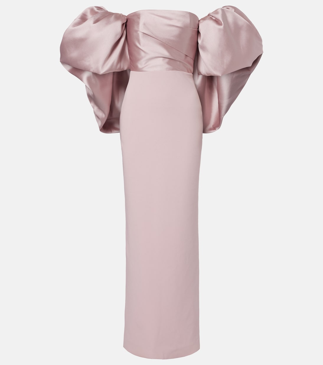 Floris satin-trimmed off-shoulder gown | Solace London