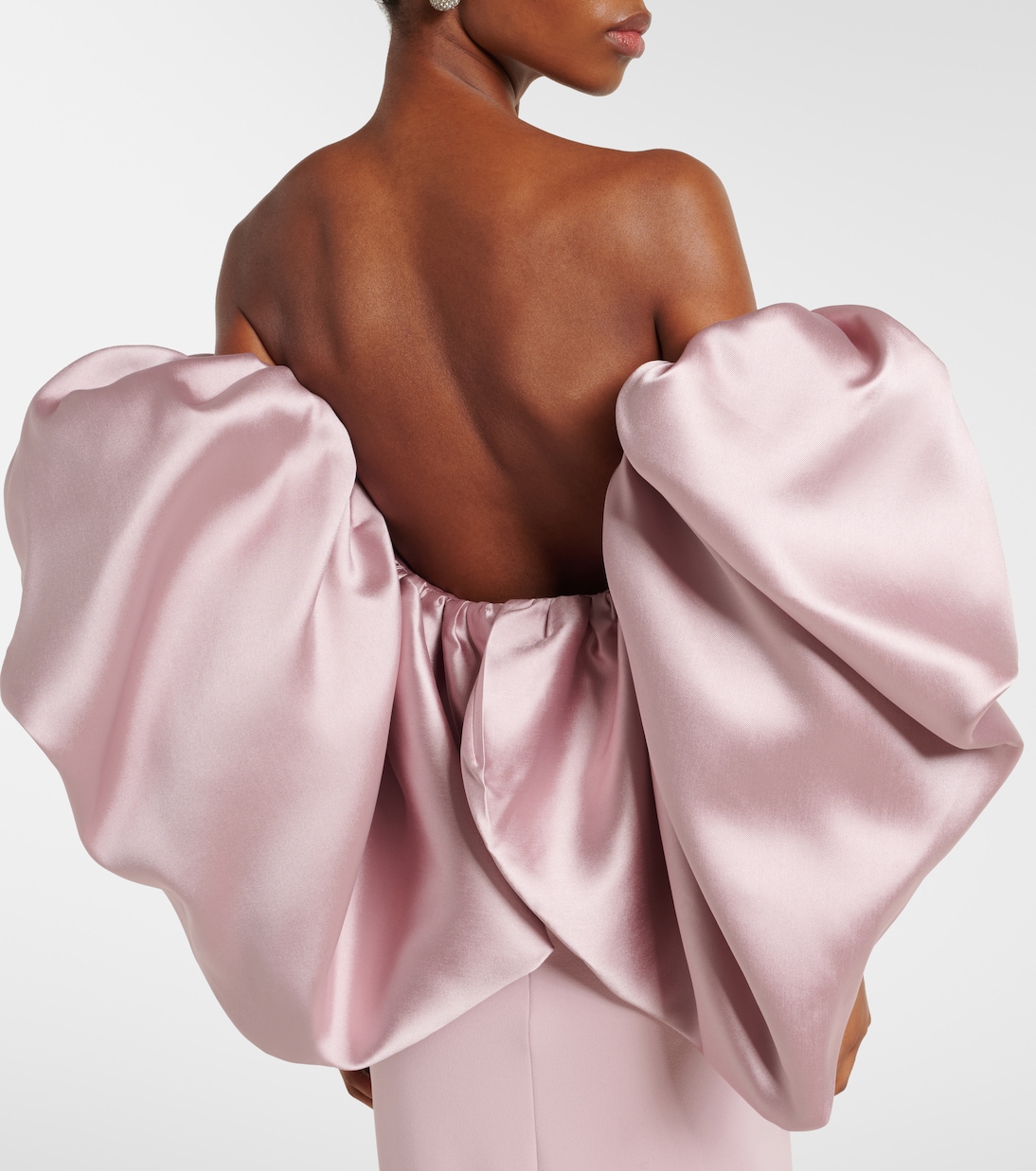 Floris satin-trimmed off-shoulder gown | Solace London