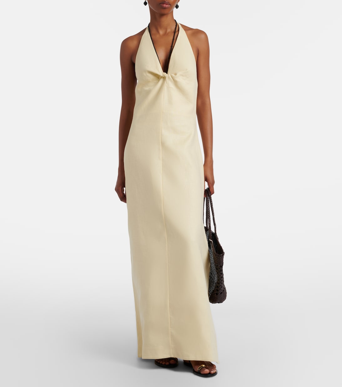 Halterneck linen maxi dress | SIR