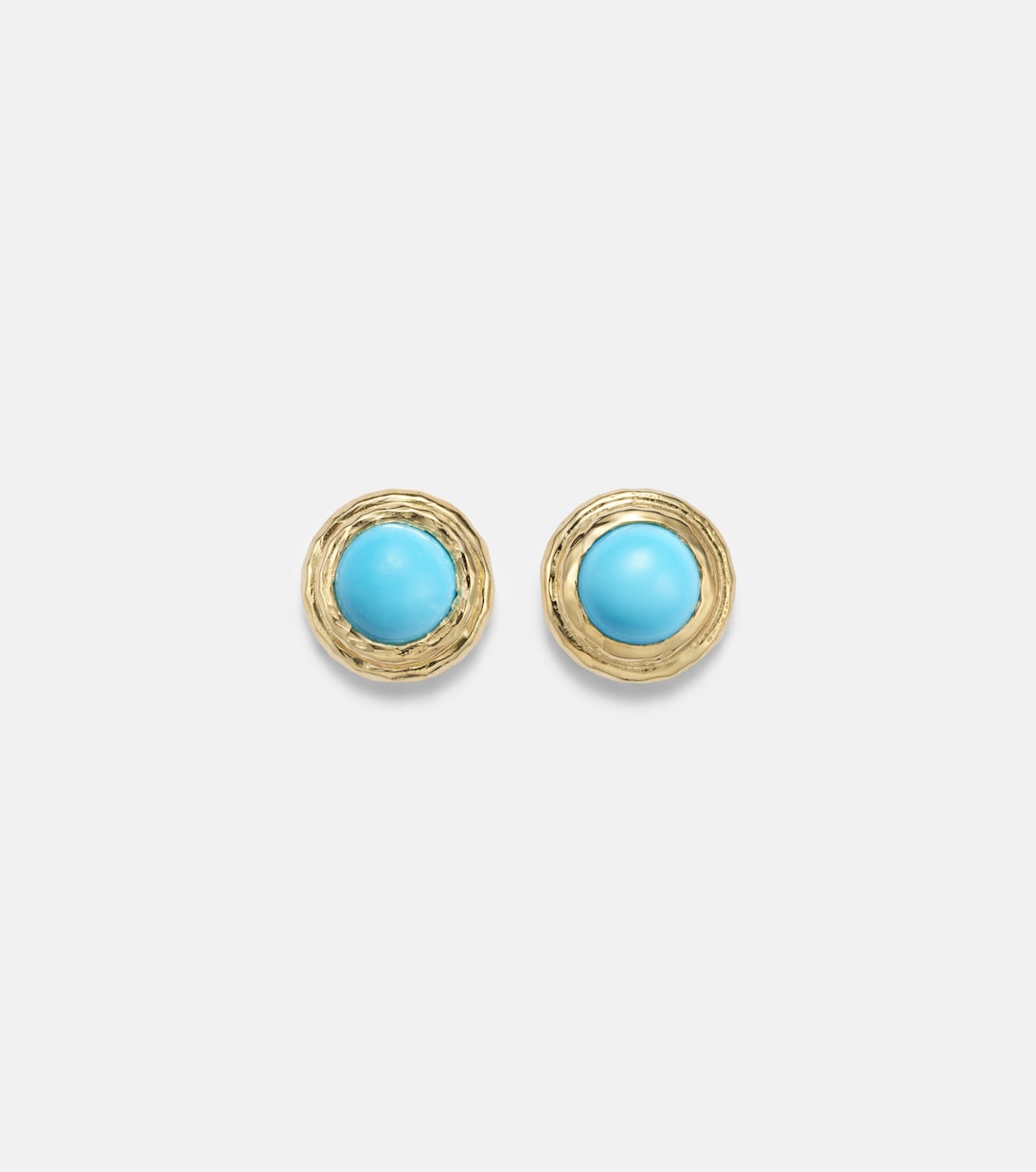 Coral Beach 18kt gold (750/1000) earrings with turquoises | Octavia Elizabeth