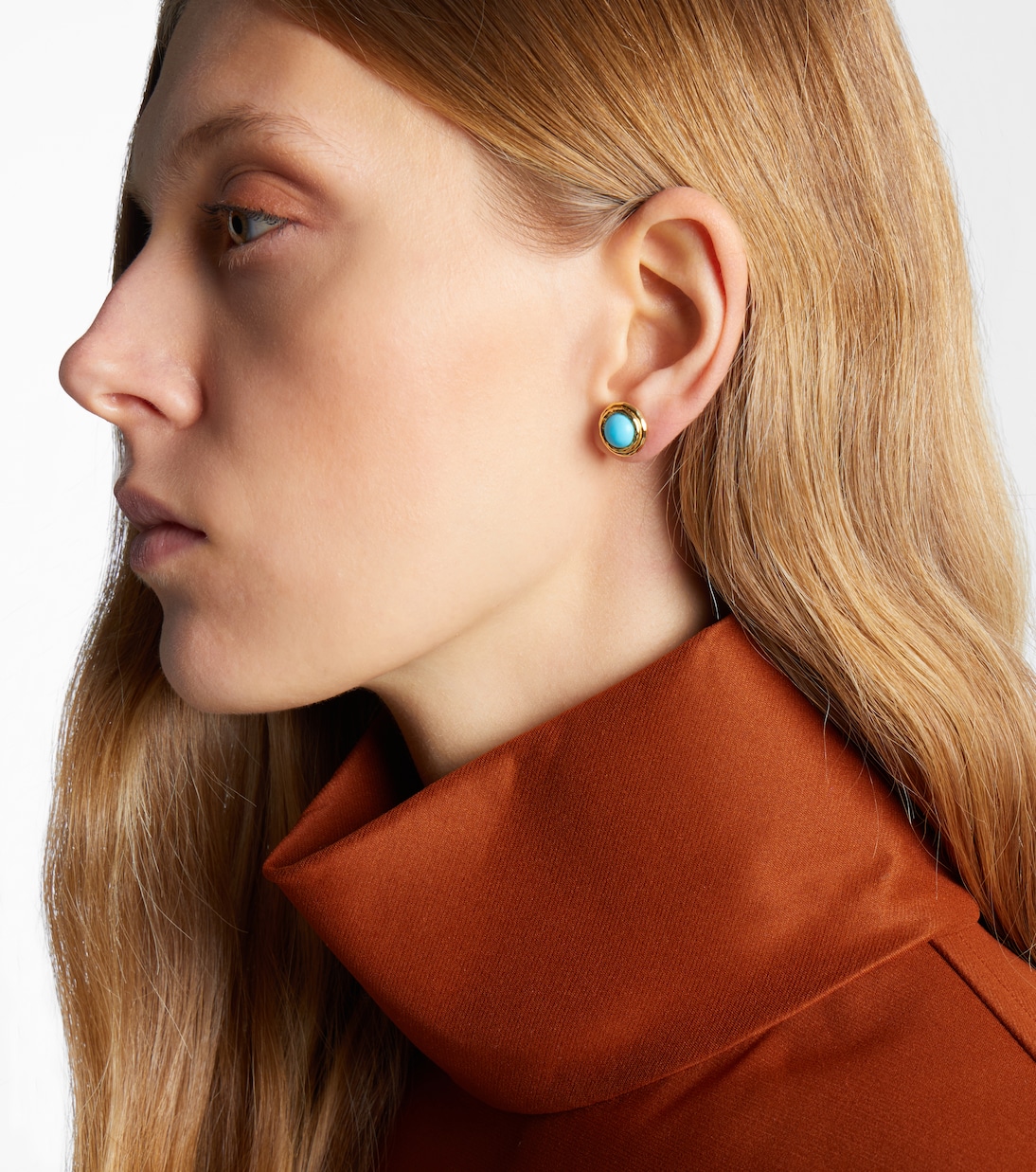 Coral Beach 18kt gold (750/1000) earrings with turquoises | Octavia Elizabeth