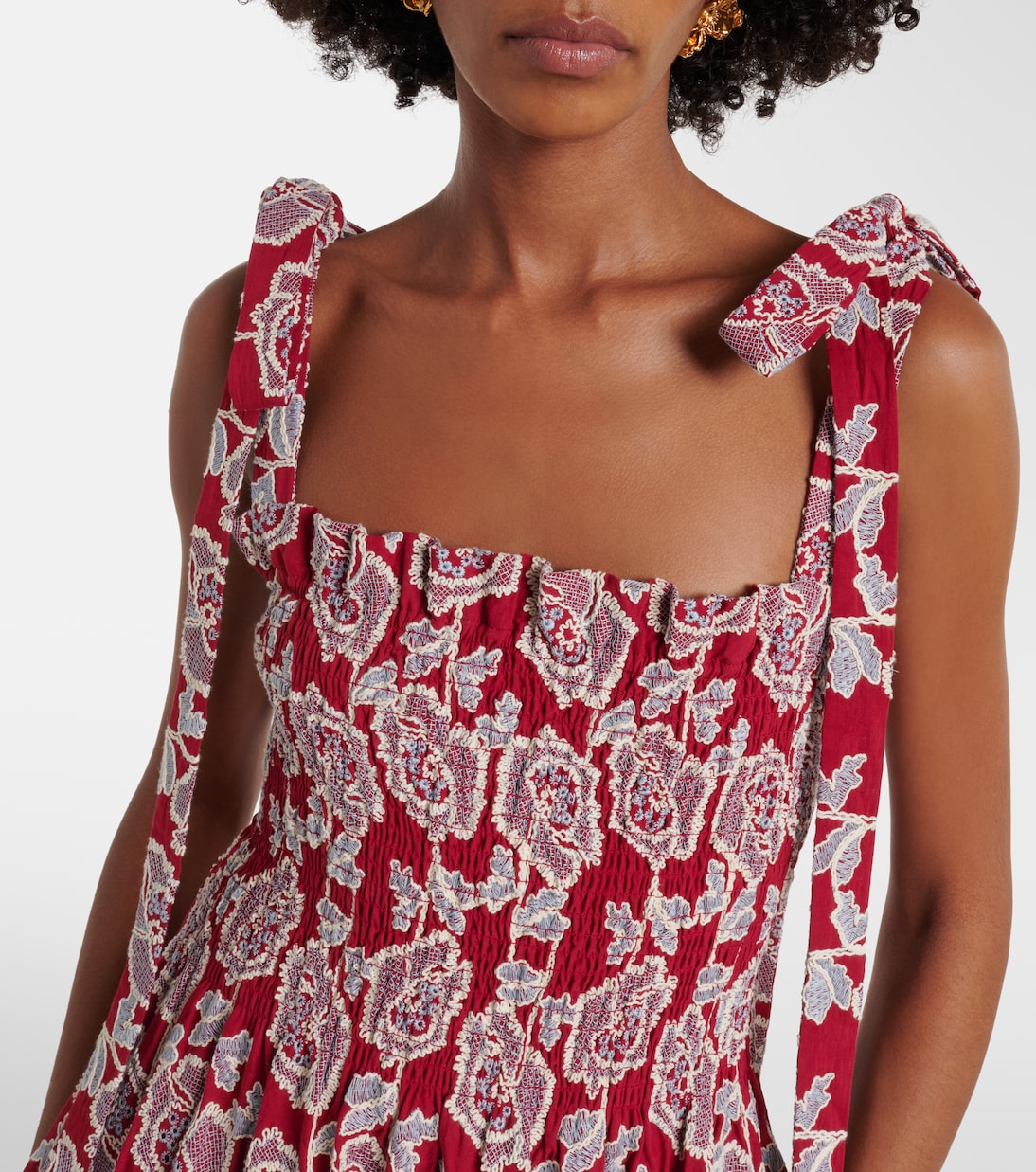 Floral cotton-blend lace midi dress | Erdem