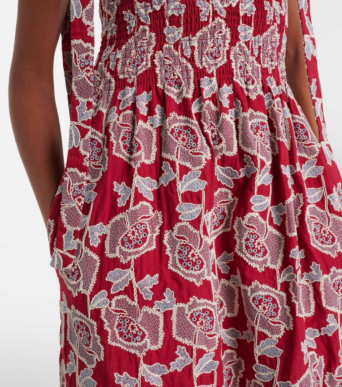 Floral cotton-blend lace midi dress | Erdem