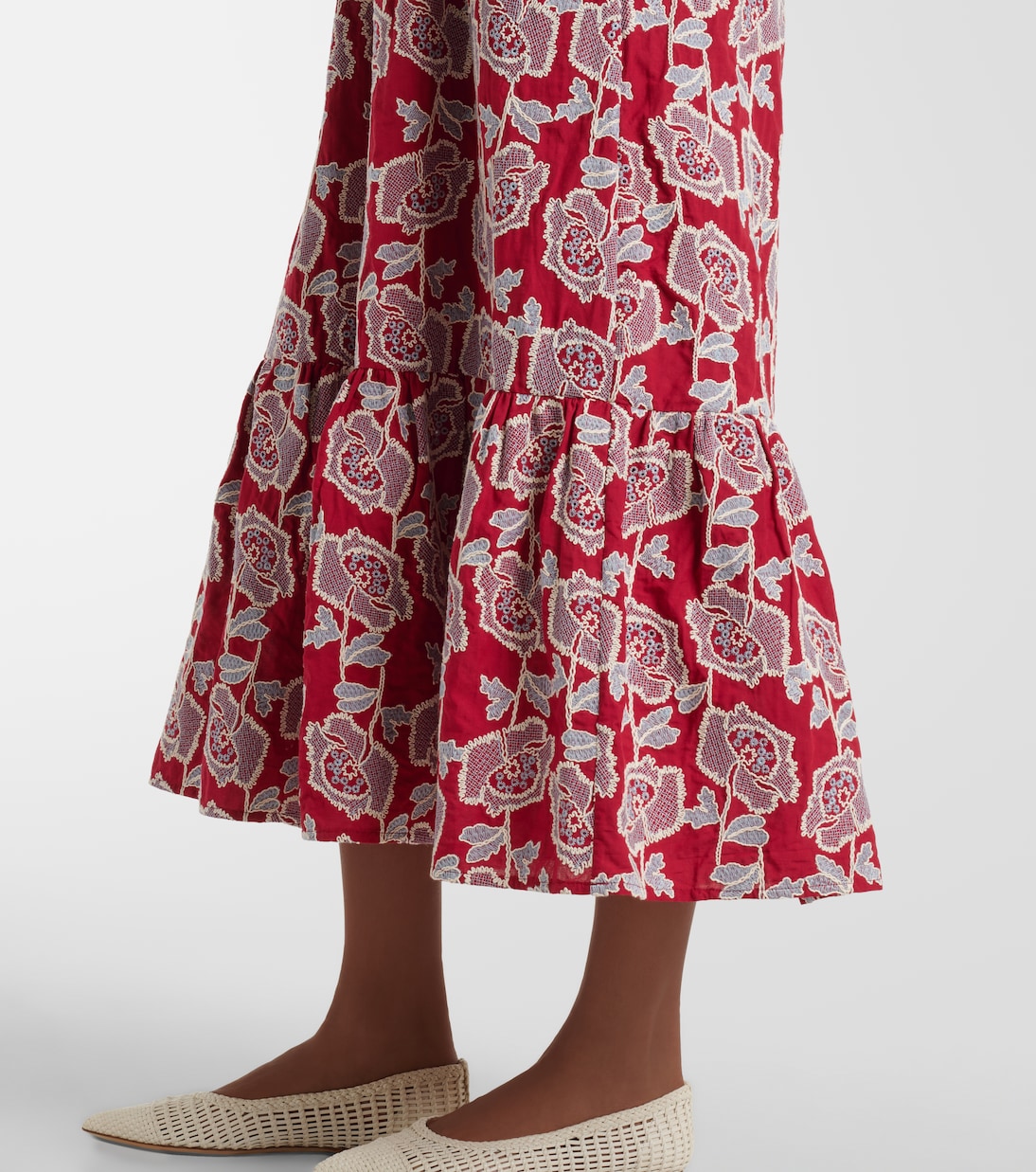 Floral cotton-blend lace midi dress | Erdem