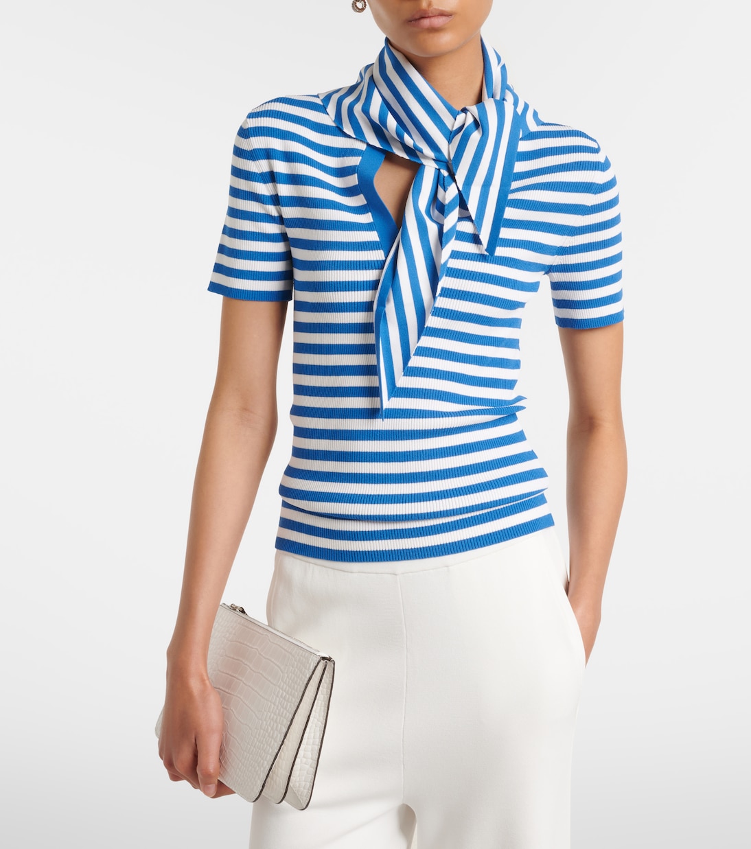 Striped scarf-detail knitted top | Max Mara