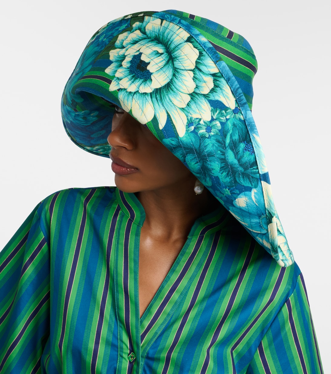 Margo printed cotton canvas sun hat | Alémais