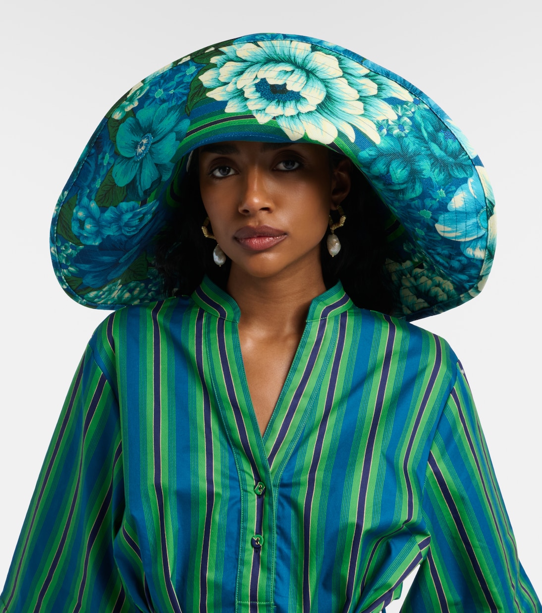 Margo printed cotton canvas sun hat | Alémais