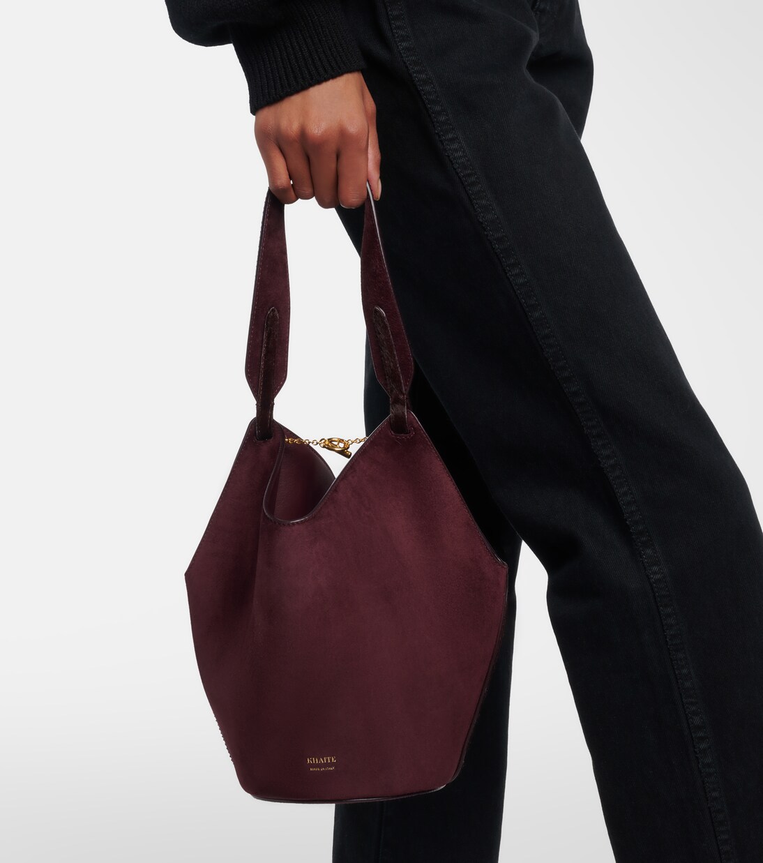 Tote Bag Lotus Mini aus Kalbshaar und Veloursleder | Khaite