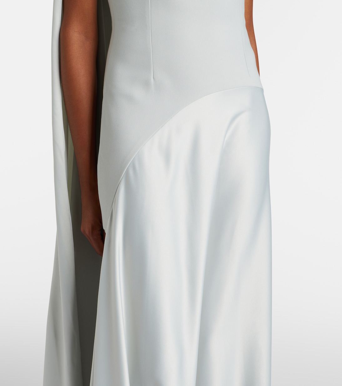 Cece halterneck crêpe and satin gown | Solace London