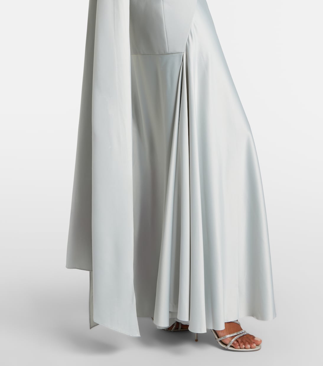 Cece halterneck crêpe and satin gown | Solace London