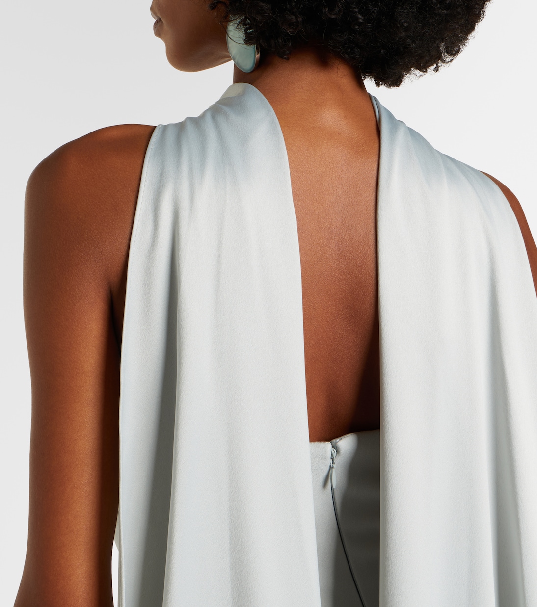 Cece halterneck crêpe and satin gown | Solace London