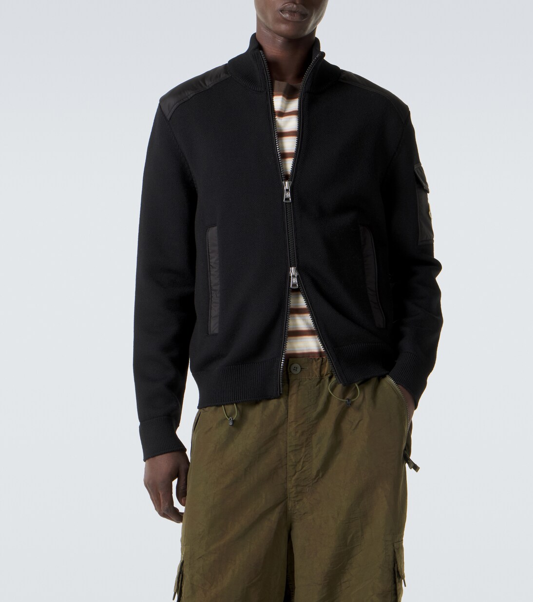 Pullover mit Reißverschluss aus Schurwolle | Moncler