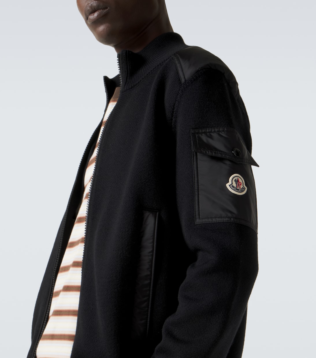 Pullover mit Reißverschluss aus Schurwolle | Moncler