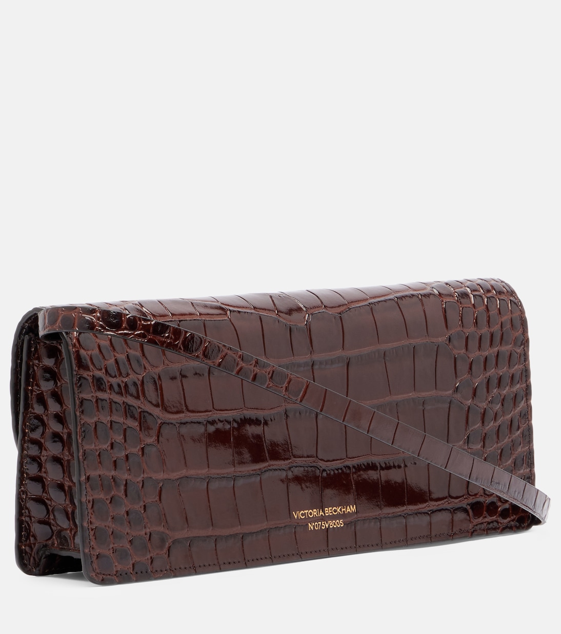 Dorian East-West croc-effect leather clutch | Victoria Beckham
