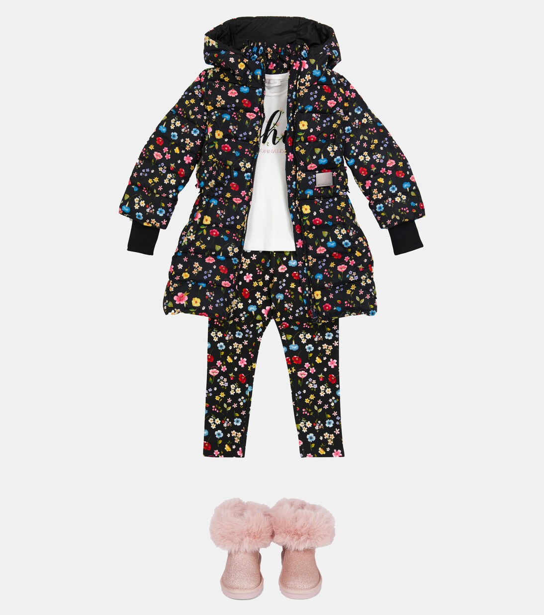 Floral padded coat | Monnalisa