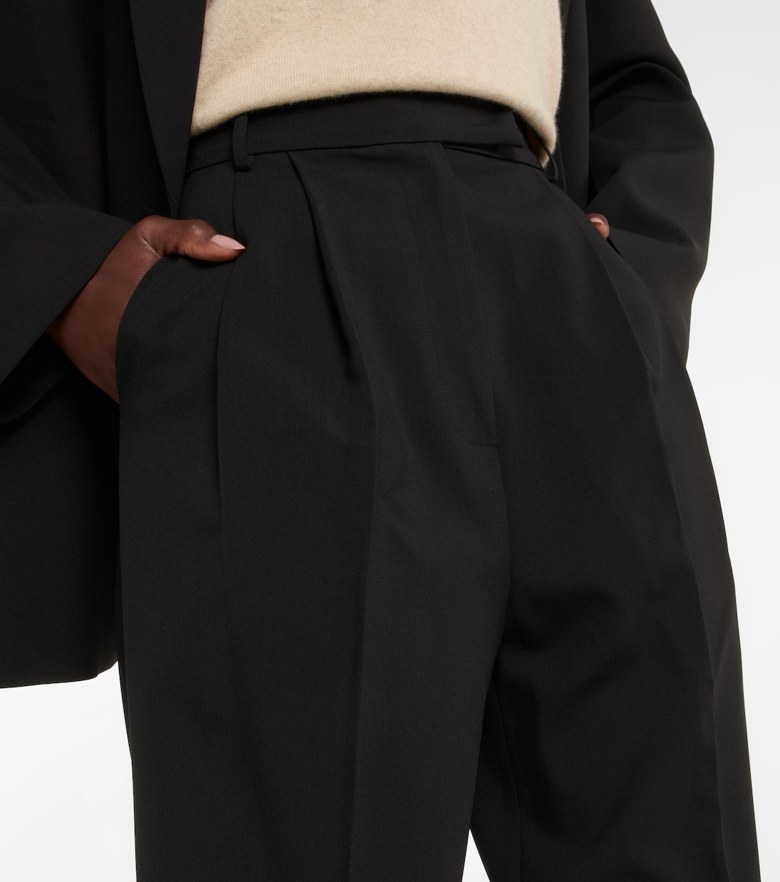 Pantaloni Bea in twill a vita alta | The Frankie Shop