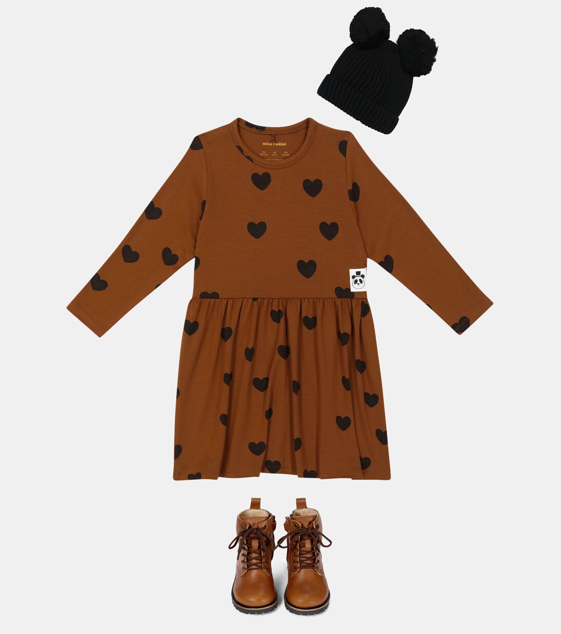 Hearts lyocell-blend dress | Mini Rodini
