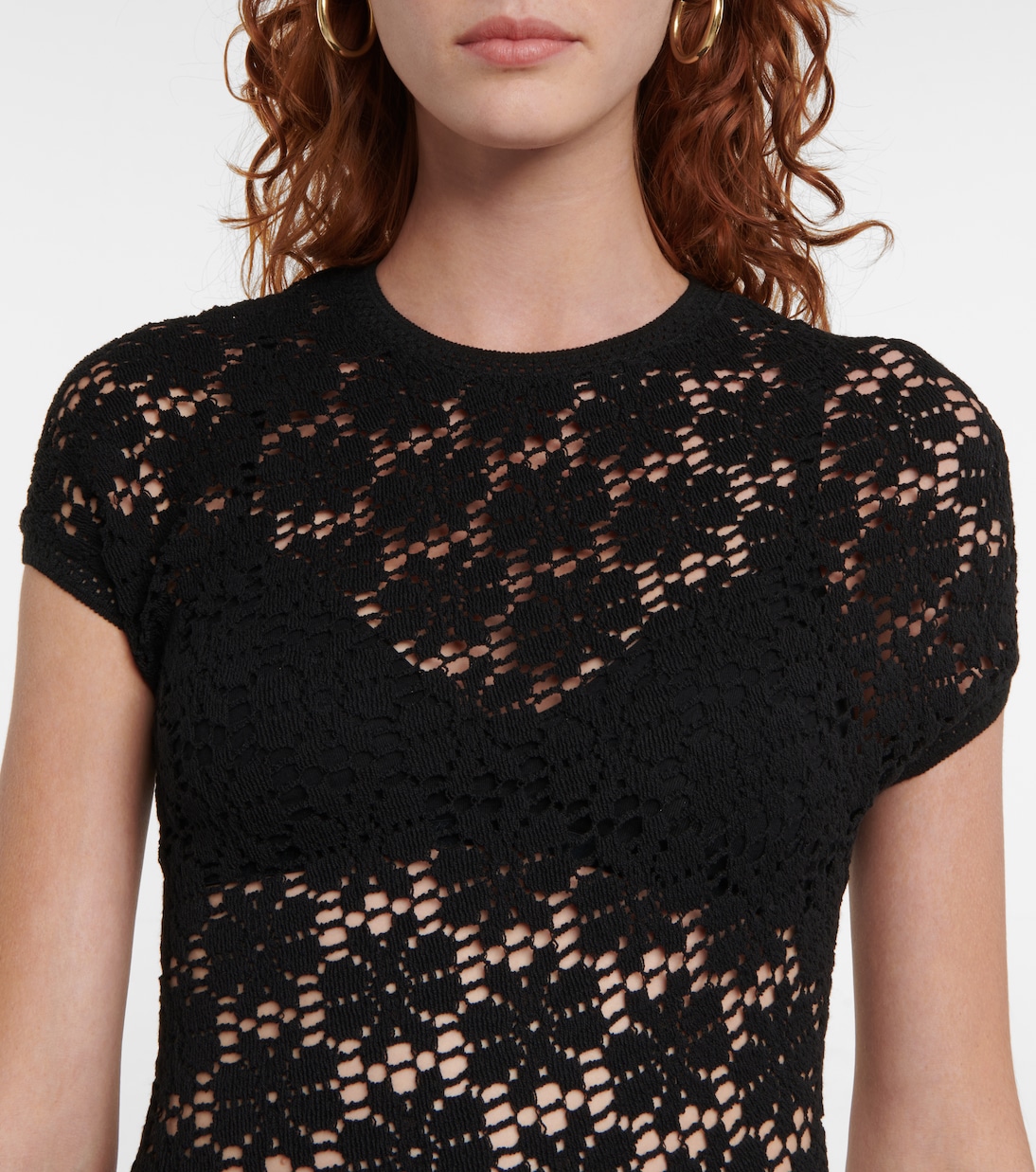 Robe midi brodée en coton | Jil Sander