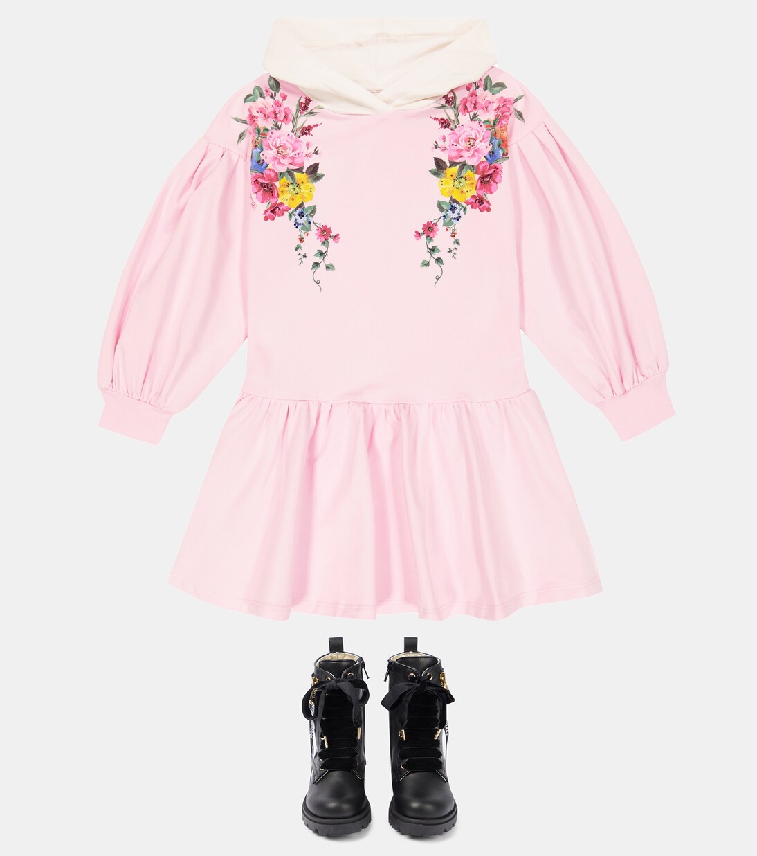 Floral hooded dress | Monnalisa