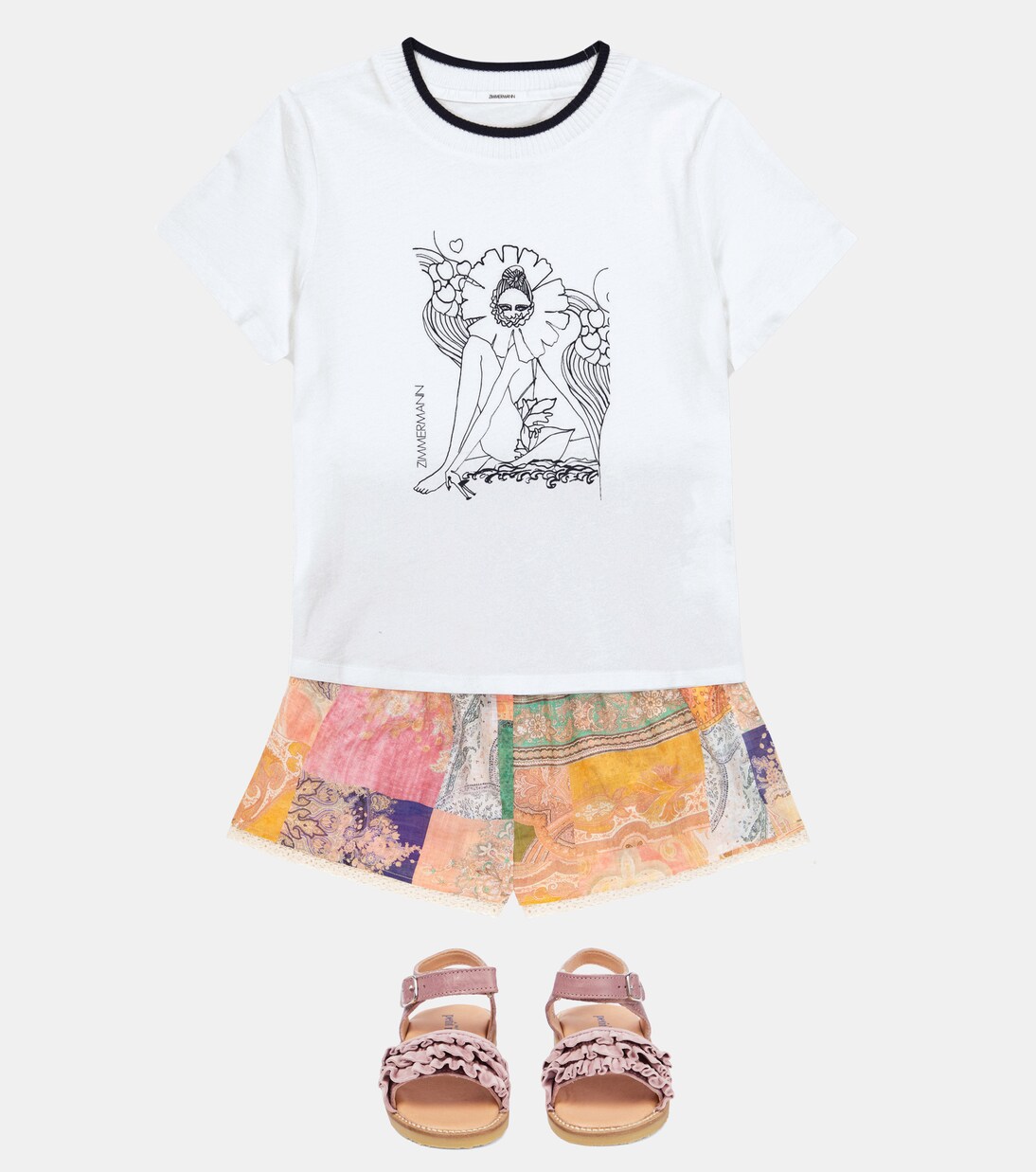 Anneke printed cotton T-shirt | Zimmermann Kids
