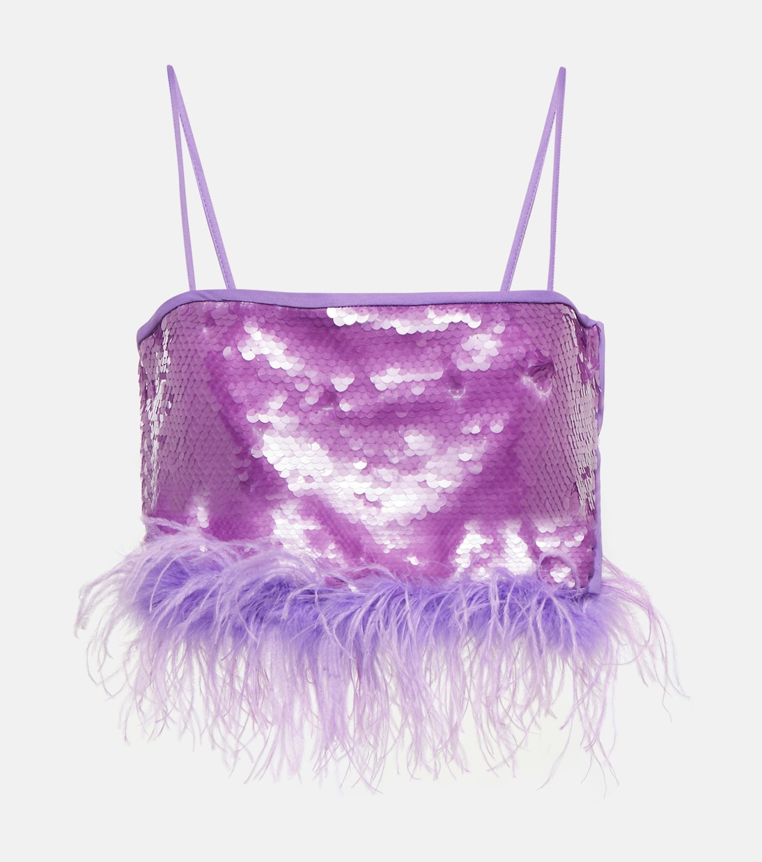 Cropped-Top mit Federn | Giuseppe di Morabito