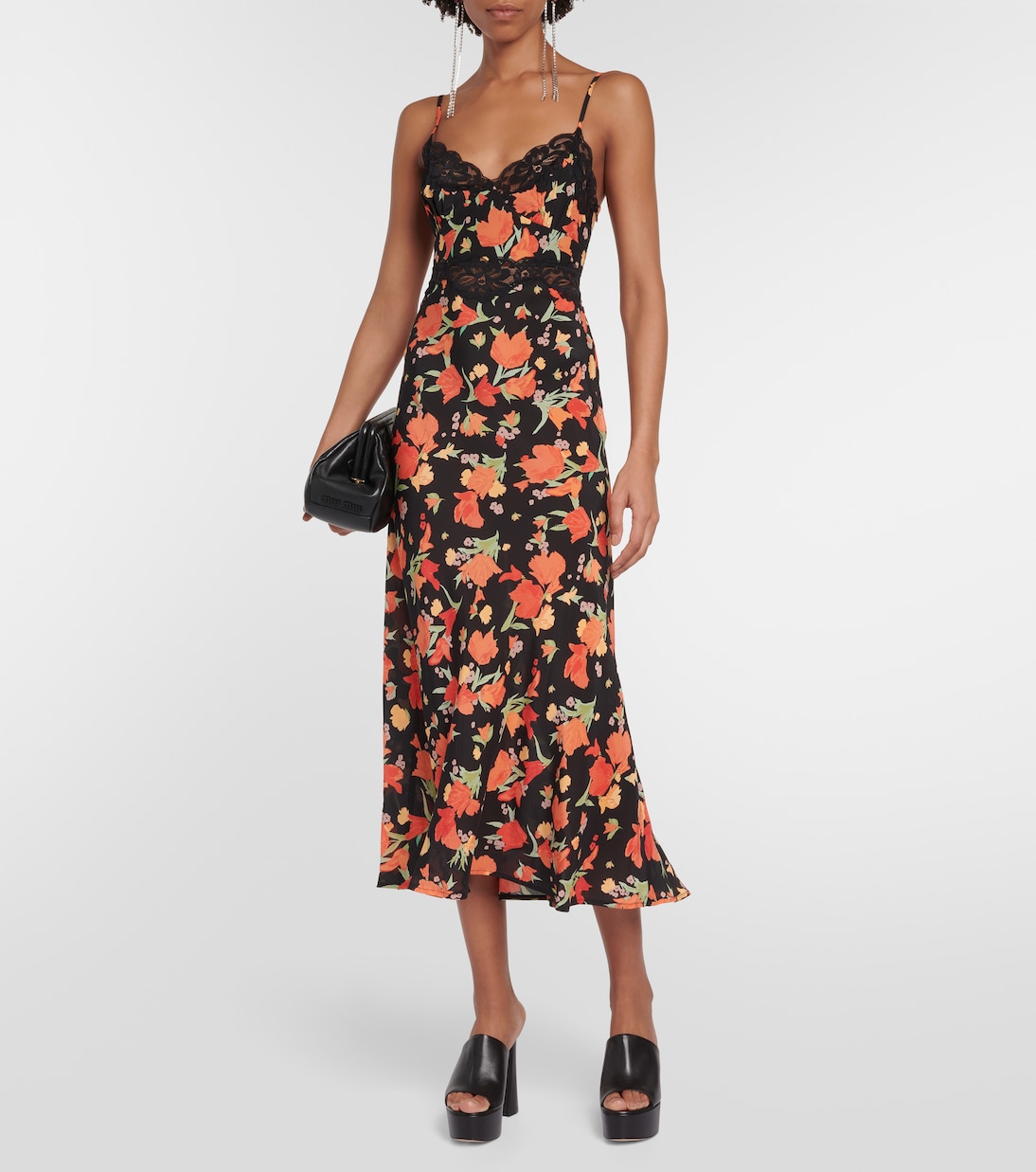 Robe midi Amora en soie à fleurs | Rixo