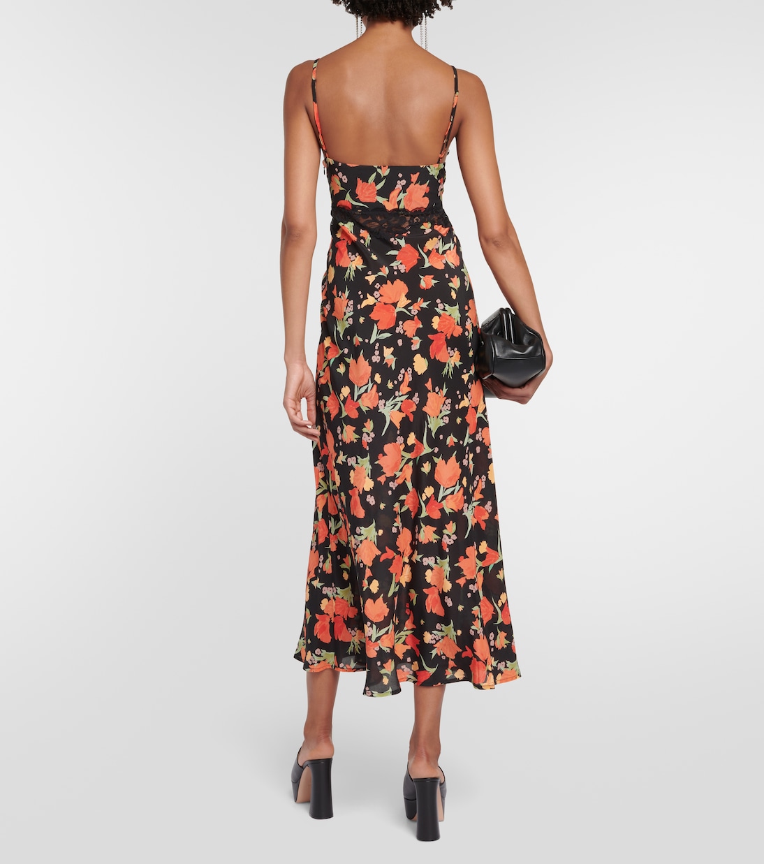 Robe midi Amora en soie à fleurs | Rixo
