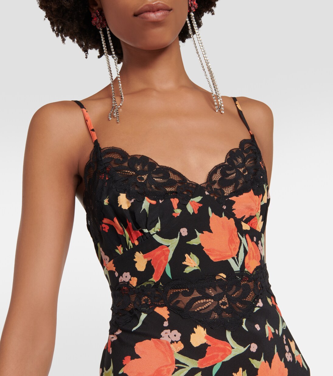 Robe midi Amora en soie à fleurs | Rixo